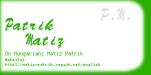 patrik matiz business card